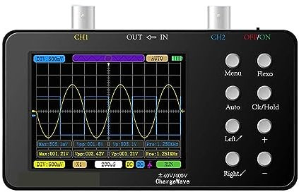EBAYTV Oscilloscope Oscilloscope numérique 50M Taux d'échantillonnage 10M Bande passante analogique Courant Portable Oscilloscope à Double Canal Modes Multiples(Type 2)