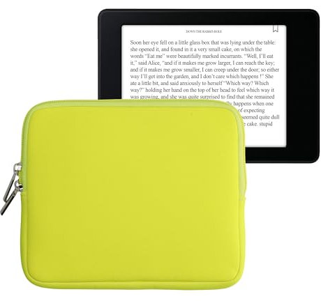 kwmobile Schutztasche für eReader - Neopren Tasche Hülle Cover Case Schutzhülle Gelb - 17,5 x 14,7 cm Innenmaße