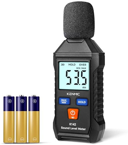 Digitales Dezibelmessgerät - Tragbares Schalldruckmessgerät mit hintergrundbeleuchtetem LCD-Display (Bereich 35 – 130 dB(A)) - MAX/MIN-Datenspeicherung - Digitales dB-Messgerät für den Einsatz zu Haus