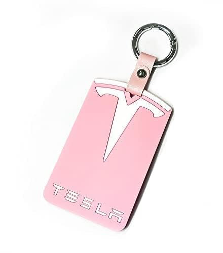 OOzie Schlüsselkartenhalter für Tesla Model 3 und Tesla Model Y,Autoschlüssel Hülle Cover,Schlüsselanhänger,Schlüsselhülle Abdeckung,Kartenhülle,Schutzhülle,Schlüsselanhänger Schutz,Pink