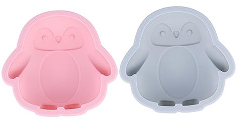 PRETYZOOM 2pcs Penguin-Shaped Silicone Cake Molds, 4-inch Cartoon Baking Moulds for Boys and Girls’ Desserts and Party Baking, Flexible Non-Stick Silicone, Random Color