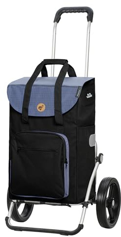 Andersen Einkaufstrolley - klappbar - 45 Liter - mit Kühlfach | Aufhängung für Einkaufswagen - belastbar 50 kg - Aluminium - Trolley - 3-Speichen-Rad Ø 25 cm - Royal Shopper Wismar schwarz
