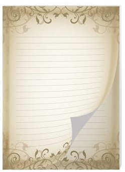 Briefpapier Vintage Papyrus Altes Papier Briefblock für Jungen Mädchen Kinder und Erwachsene Geschenk (Block A4 mit 25 Blätter)