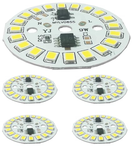 ADZJOY 5/10pcs 220V High Voltage Led Light Board 2835 Bulb Linear Light Board, 3-15W Driver Free Led Light Board Light Source(Warm White,5PCS_7W(35MM))