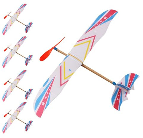 Rubber Band Winder Model Airplane - Kids Flying Glider Toy - Sturdy Hand-Thrown Airplane, Model Airplane Toys for Throwing Fun, Outdoor Garden