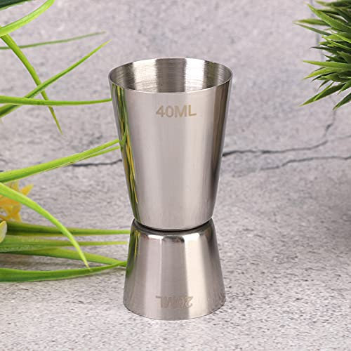 Jigger de Cóctel Doble de Acero Inoxidable 304, Taza en u para Bar, Herramienta 40/20, Accesorio Premium para Camarero (Tamaño pequeño 21 pulgadas)