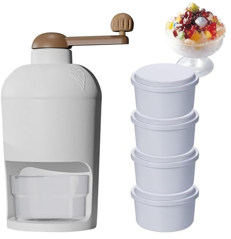 Zuasdvnk Rasoir à Glace, broyeur à Glace - Rasoir à Glace Portable pour Usage Domestique - Machine à Glace pilée avec 4 moules à Glace, Machine à cônes de Neige pour cônes de Neige, Cocktails,