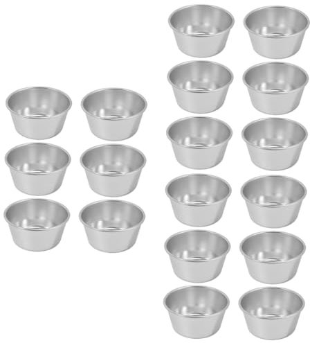 TOPBATHY 3sets Baking Tart Pans Pudding Molds Metal Muffin Cups for Egg Tart 6pcs*3