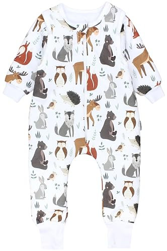 TupTam Schlafsack mit Beinen und Ärmeln 2.5 TOG, OEKO-TEX zertifiziert, Farbe: Waldtiere Norwegen Elch Bär Fuchs, Größe: 92-98