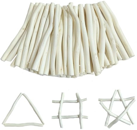 ZAHD 50 Pezzi Naturale di Betulla Artigianato Fai da Te Ramoscelli Artigianato Decorativi Bastoncini Oggetti Ramoscelli Di Naturale Per L'artigianato (Bianco)
