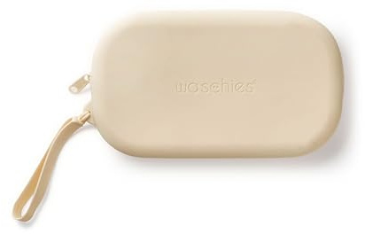 Waschies „pureFeminine“ mittelgroßer Kulturbeutel in Creme – BPA-freies Silikon-Etui für Intimwaschpads – waschbar, wiederverwendbar & wasserabweisend - ideal für Reisen und den täglichen Gebrauch