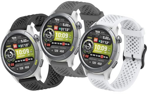MIJOB 3 Piezas Correas de Silicona Compatibles con Amazfit Balance, Amazfit Cheetah y Amazfit Cheetah Pro, Correa Deportiva Impermeable, Transpirable y Suave, Apta para Hombres y Mujeres