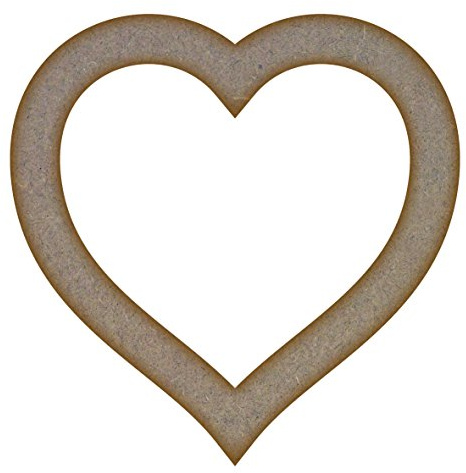 Heart Frame - Laser Cut 3mm MDF Craft Shape Blanks (Extra Large)