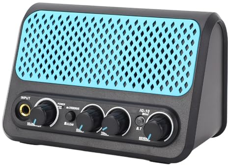 Kleiner IG-10Mini-Gitarrenverstärker, 10-W-Desktop-Übungslautsprecher für E-Gitarre mit 2 1, 75-Zoll-Lautsprechereinheiten