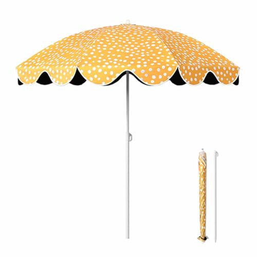 Ombrellone da Spiaggia per Esterni 155 cm, Piccolo Ombrellone da Giardino con Protezione UV per Cortile, Terrazza