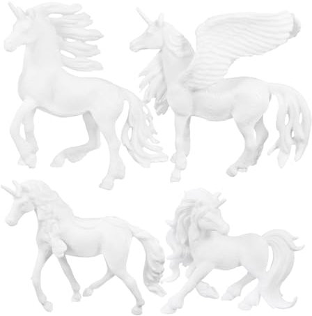 TOYANDONA 4 Sätze Malspielzeug Für Weißes Tier Einhorn-diy- Für Diy Liefert Einhorn- Zum Selbermachen Unvollendete Einhornfiguren, Abs 4 Stück * 4