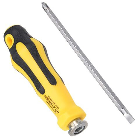 TOP-VIGOR 2 in 1 Adjustable Screwdriver #2(PH2) Cross Head 6.3mm Flat Head | Mini Phillips Slotted Magnetic Dual End ScrewDrivers for Electronics, Glasses, Watch, Computer and Small Appliance Repair