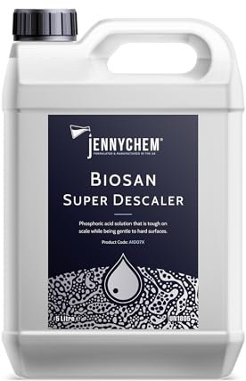 Biosan Super Limescale Remover 5L – Powerful Multi-Purpose Descaler for Kettles, Boilers, Showers & Appliances – Industrial Strength – Fast-Acting, Safe on Metals & Surfaces