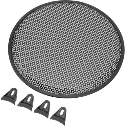 Aramox Grille de Haut-Parleur de 12 Pouces en de Fer, 30,48 Cm, avec Protection en ABS et en Métal, Aide à Bloquer la Poussière, Comprend Le Matériel de Montage pour Caisson de Basses Audio de