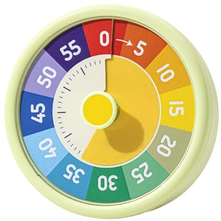 Timer per bambini, conto alla rovescia, orologio visivo, design arcobaleno, sveglia digitale, 60 minuti, da cucina, per allenamento a casa, pulizia dei denti, per insegnanti di sport