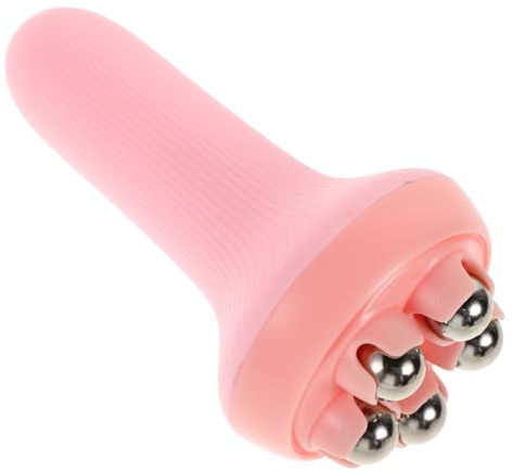 Rodillo de Masaje Corporal Rosa de Abs y Acero para Piernas | Portátil, para Brazos y Pies, Uso en Oficina Lugar, Cuidado Integral y Formato Compacto