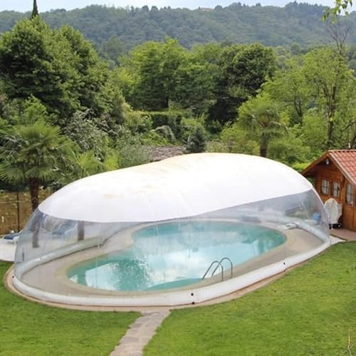 Inflatable Pool Tent Cover, Outdoor Rainproof Dome for Swimming Pools, PVC Rectangular Inflatable Cover, 6x3x3M