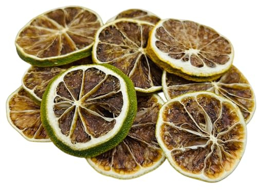 Fette di Lime Essiccate Premium 25g – 1,95Kg – 100% Naturali, Guarnizione di Agrumi Commestibile per Cocktail, Tè e Pasticceria – Citrus aurantiifolia (1950 grammi)