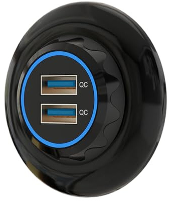 Cargador USB para coche, conector de cargador de coche,Salida de cargador USB del puerto PD QC3.0 | Carga rápida de 30W Accesorios para automóviles Potencia eficiente para barco Marine SUV RV Truck