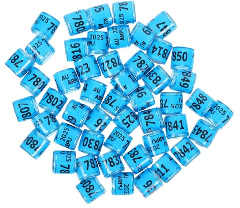 NUOBESTY 50pcs Pigeon Racing Bands Numbered Bird Leg Rings Pigeons Leg Ring for Feet for Poultry