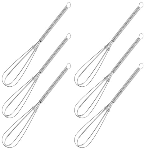 Garneck Mélangeur Agitateur pour Battre Œufs et Beurre 7 Pièces en Acier Inoxydable Outil Professionnel Fouet Manuel pour Teinture Capillaire pour Salons de Coiffure