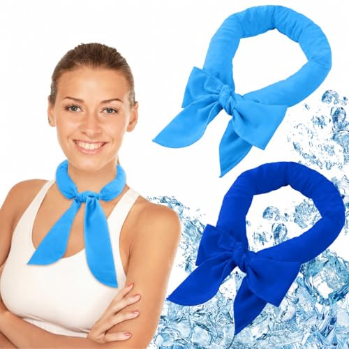 Lot de 2 foulards rafraîchissants - Écharpe rafraîchissante de sport et serviette rafraîchissante unisexe et respectueuse des animaux domestiques - Pour homme et femme - Pour animaux de compagnie