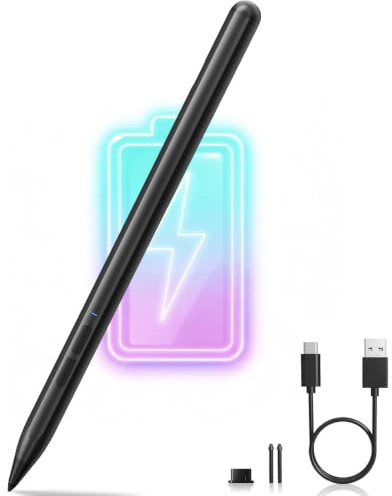 Lápiz para Microsoft Surface, 4096 Sensibilidad Rechazo de Palma, Magnético | Para Surface Pro 11/10/9/8/7/6/5/4/3/X, Surface Go 4/3/2/1, Laptop 6/5/4/3/2/1, Surface Studio/Book 3/2/1（Negro）