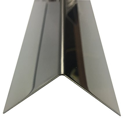 Edelstahl Blechlwinkel 2500mm 80x80 mm hochglanzpoliert V2A 0,8mm stark Abdeckleiste Kantenschutz,kreativ bauen 250cm Edelstahlwinkel L-Profil Schenkel 8x8 cm