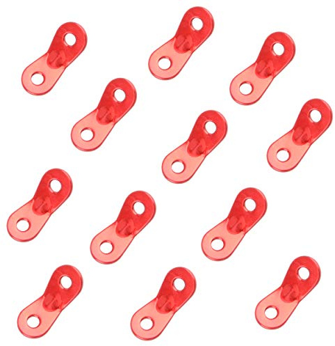 Azarxis Tendeur de Corde Camping en Alliage d'Aluminium Léger Ajusteur de Corde 12 Pièces pour Tente Bâche Auvent Randonnée (Rouge (Forme à Deux Trous) - 12 Pièces)