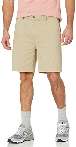 Amazon Essentials Men's Classic-Fit 9 Cotton Twill Chino Shorts with Button-Through Pockets, Dark Taupe, 34