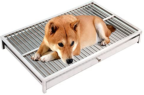 LJHSS Hunde-WC-Tablett, Edelstahl-Welpen-WC, Haustier-Trainings-Netzreinigung Easy, Nicht rutschend-Gummi-Schritten Externe Schneiden von Hund Training Pad (Size : XXL(106 * 76 * 10cm))