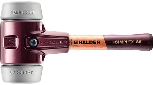 SIMPLEX-Schonhammer, TPE-mid; mit Tempergussgehäuse und hochwertigem extra kurzen Holzstiel | D=80 mm/Stielausführung=extra kurz | 3003.082