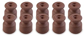 Amarcords - Fermacavo grandi con viti e tasselli. 10 isolatori vintage in porcellana colorati per installazioni di cavi treccia a parete colore CORTEN