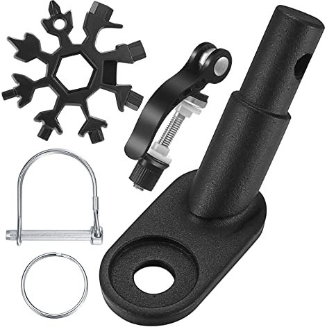 Fahrradanhänger Kupplung, Fahrradkupplung Anhänger Universal, Fahrrad Anhängerkupplung mit Sicherungsstift und multifunktionsschlüssel (schwarz B)