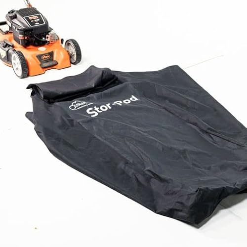 Jokari Housse de protection imperméable pour tondeuse à gazon avec tampon absorbant l'huile. Étui en polyester résistant à la pluie et à fermeture éclair pour protéger de la neige, de la glace et de