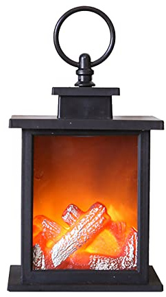 FUUBAMB00 Simulations-Kamin-Windlampe mit Hängendem Griff, Tragbare Batterie, Berührungsempfindliche LED, Dekorativ für Camping Im Innenbereich,18 * 12 * 12cm