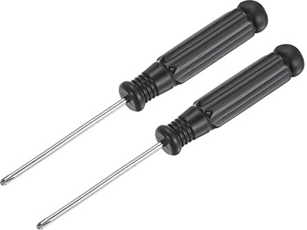 sourcing map Mini Phillips Screwdriver, 2.0mm Cross Head with Black Handle for Small Appliances, 2 Pcs