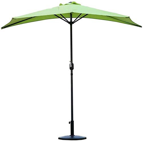 TEmkin Gartenschirme für den Außenbereich, Halbrunder Terrassen-Sonnenschirm mit Kurbel, Outdoor-Marktschirm, UV-Schutz für Hinterhof, Rasen, Garten, mit Sonnenschirmständer (grün, 9 Fuß/270 cm)