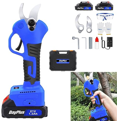 21V Cordless Electric Pruning Shears Garden Secateur Branch Cutter Battery Powered Electric Scissors Tree Pruner 28mm Max Cutting Diameter for Pruning Trees and Shrubs and Fruit Trees