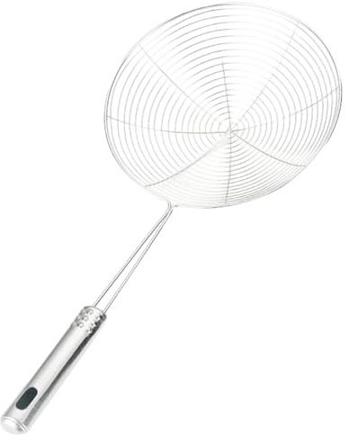 Siebschöpfkelle, Spinnen-Skimmer-Löffel, Edelstahl-Draht-Skimmer-Schöpflöffel, hängende Küchenhelfer mit langem Griff, großes Küchensieb, tragbarer Ölfilter-Hot Pot für Küche, Hotel