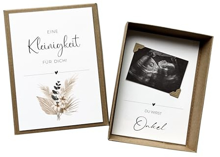 Schwangerschaft verkünden | Ihr werdet Oma & Opa, Du wirst Tante, Wir bekommen ein Baby | Geschenkbox Schwangerschaftsverkündung (Boho, Du wirst Onkel)