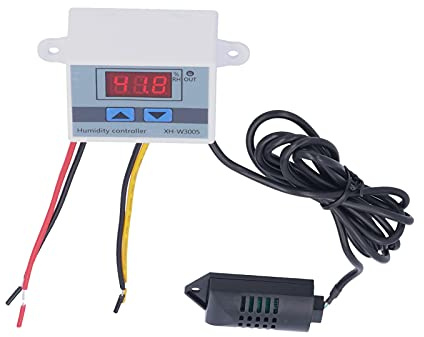 XH W3005 Digital Humidity Controller Humidity Controller, 0.1% RH Accuracy Digital LCD Hygrometer 00% to 99% Humidity Measurement Range Humidity Control Switch