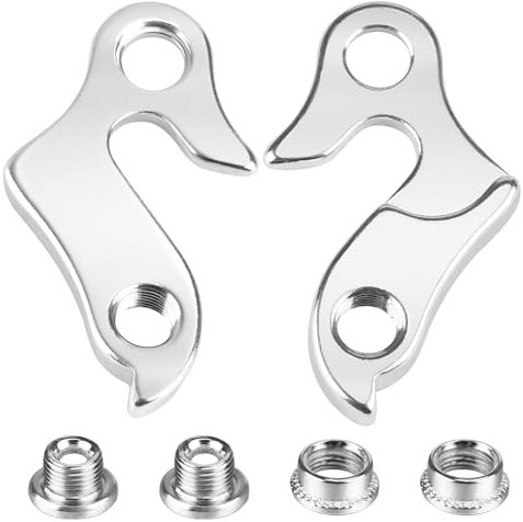 2 Stück Fahrrad Schaltauge MTB Hinterrad Derailleur Hanger aus Aluminiumlegierung mit Muttern für Bikes und Radfahren