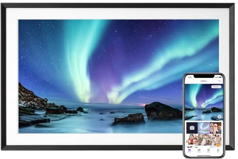 Euphro 15.6'' Digital Picture Frame with 1920x1080 IPS Touch Screen, Smart Digital Photo Frame with 32GB Storage, Easy Setup to Share Photos/Videos via Free App