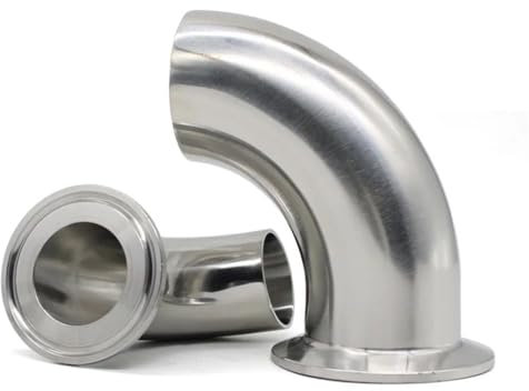 Klempnerzubehör, 1,5- 4 Drei-Clip-90-Grad-Winkelstück, Sanitärarmaturen aus Edelstahl 304/316L, Rohraußendurchmesser 19mm-108mm, 1 STK(SUS316L,51mm Ferrule 64)